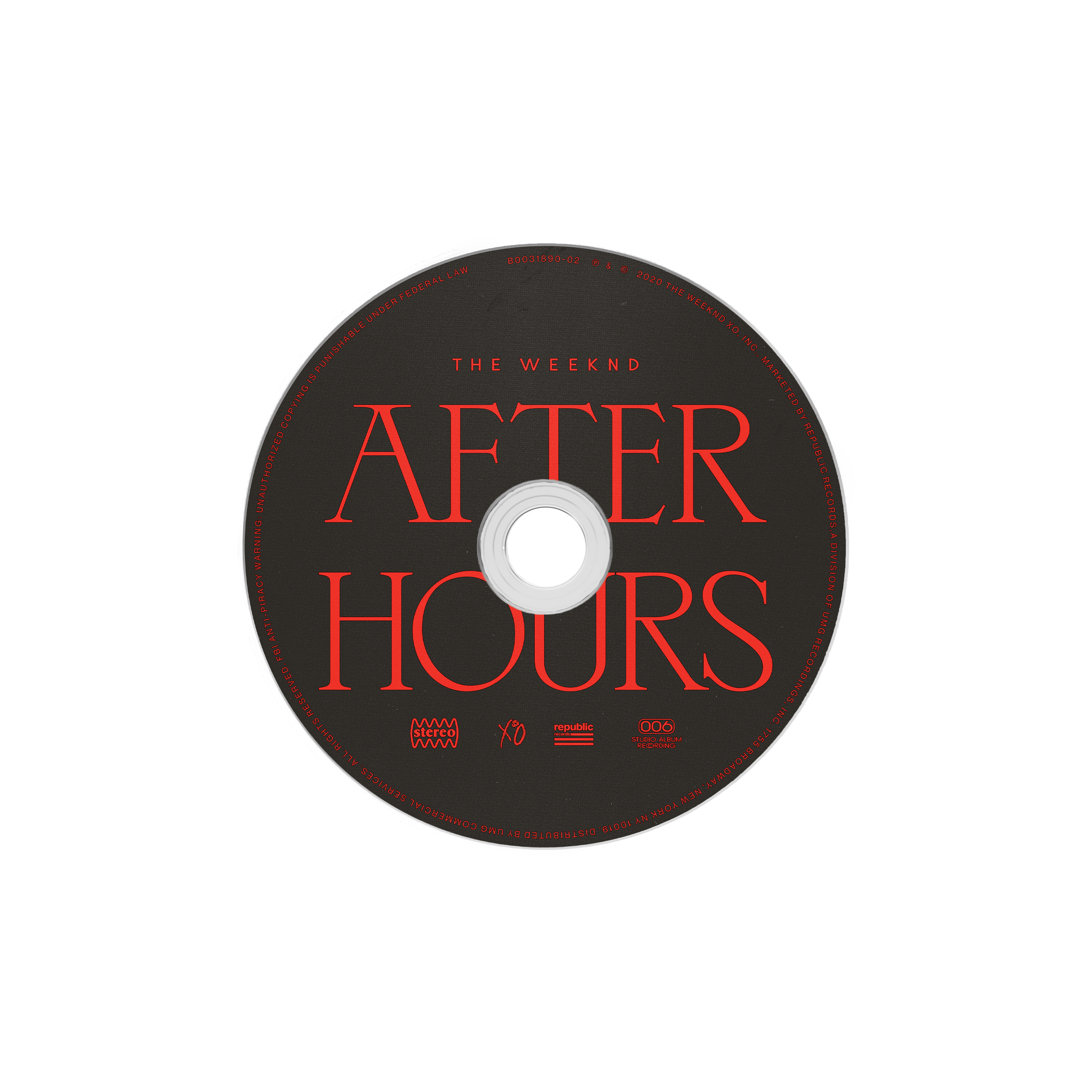 After Hours Album CD DISC