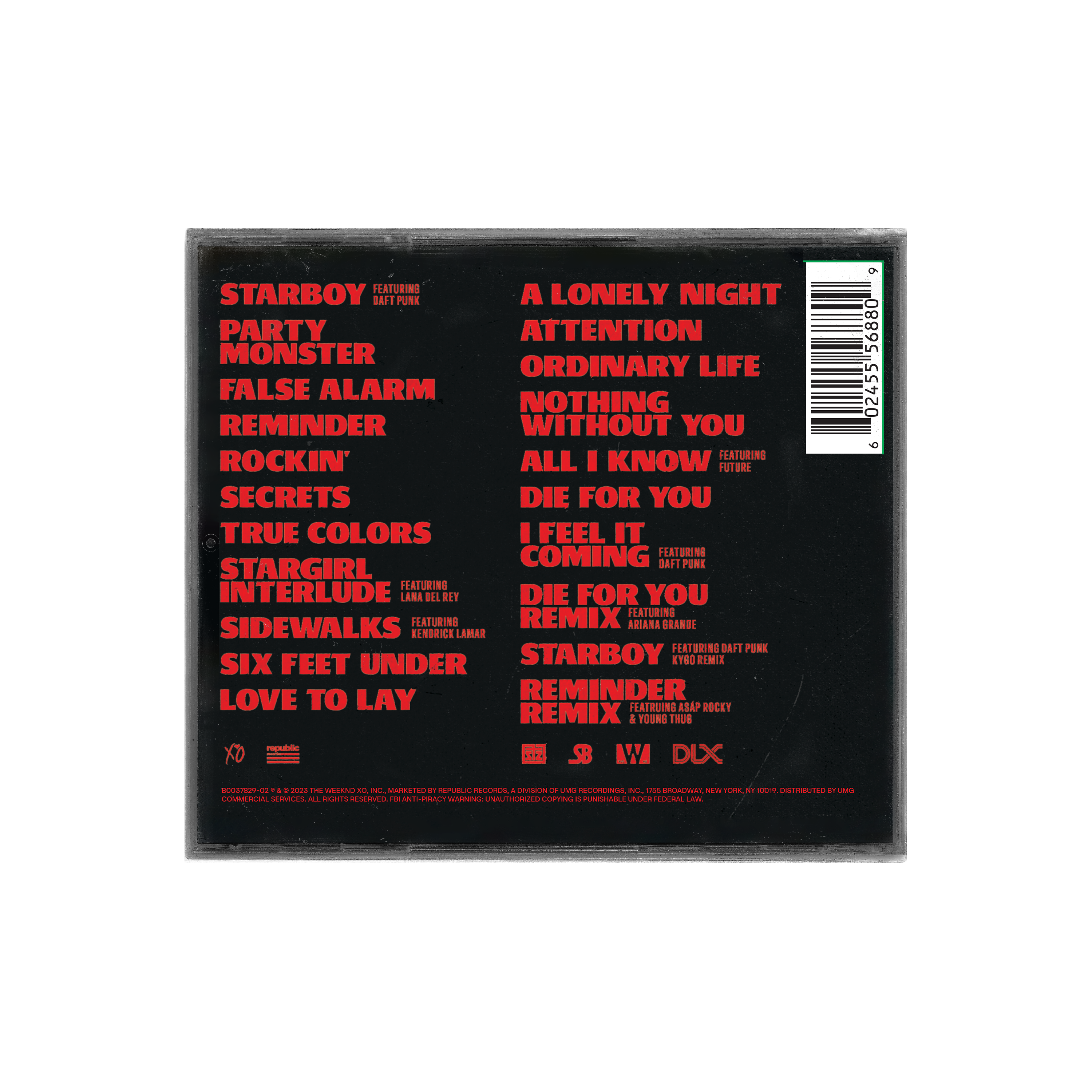 Starboy Deluxe CD Back